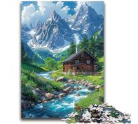 Puzzles pour Adolescents 1000 pièces Une Ville sous Les Montagnes enneigées Jouets éducatifs Jeux de Famille Cadeaux pour Amis et Famille 50x75cm