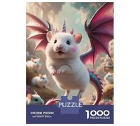 Puzzles pour Adolescents 1000 Pièces Unicorn White Mouse Dragon Hybrid Puzzles pour Adultes Jeux Relaxants pour Toute La Famille Cadeaux Amusants pour Les Amis Et La Famille 70x50cm/1000pcs