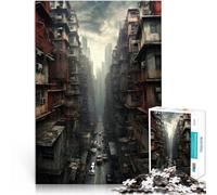 Puzzles pour Adolescents 1000 pièces Œuvre d'art représentant la Ligne d'horizon de la Ville Jeux de détente Bon Cadeau 38x26cm