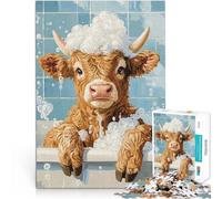 Puzzles pour Adolescents 1000 pièces Vache dans Un Bain moussant Analyse et logique Jeu éducatif pour Anniversaire, Noël 75x50cm
