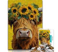 Puzzles pour Adolescents 1000 pièces Vache des Highlands, Jeux éducatifs, décoration d'intérieur, idéal comme Cadeau pour Toute la Famille (38x26cm)