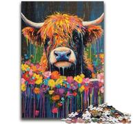 Puzzles pour Adolescents 1000 pièces Vache Hauteur de la Salle de Bain Puzzle Adulte, Jeux éducatifs Décoration Murale Cadeaux d'anniversaire et de Noël Uniques (50x75cm)