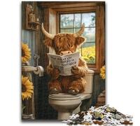 Puzzles pour Adolescents 1000 pièces Vache Sunflower Heights, 1000 pièces pour Adolescents, avec Affiche et fiche de Questions-réponses pour Les 14 Ans et Plus (50x75cm)