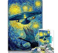 Puzzles pour Adolescents 1000 pièces Vaisseau Spatial Extraterrestre Night Sky, Jeux éducatifs, décoration d'intérieur, idéal comme Cadeau pour Toute la Famille (75x50cm)