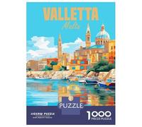 Puzzles pour Adolescents 1000 Pièces Valletta Malta Puzzle pour Adolescents Améliore La Mémoire Difficile À Compléter Jeu Stimulant Jouets 70x50cm/1000pcs