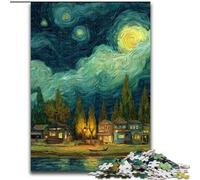 Puzzles pour Adolescents 1000 pièces Van Gogh Ciel Nocturne, activité familiale pour renforcer l'amour Entre Couples à partir de 14 Ans 50x75cm