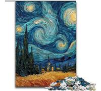 Puzzles pour Adolescents 1000 pièces Van Gogh Ciel Nocturne, entraînez Votre Cerveau et Vos Mains Cadeaux d'anniversaire et Cadeaux Uniques pour Les 14 Ans et Plus (Taille 26x38cm)