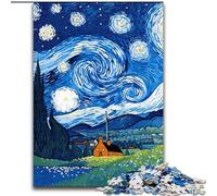 Puzzles pour Adolescents 1000 pièces Van Gogh Ciel Nocturne, Jeu Familial Anti-Stress, défi Difficile, renforce l'amour Entre Couples (Taille 50x75cm)