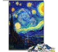 Puzzles pour Adolescents 1000 pièces Van Gogh Night Sky City, Jeu intellectuel pour renforcer l'amour Entre Les Couples à partir de 14 Ans 26x38cm
