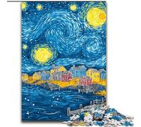Puzzles pour Adolescents 1000 pièces Van Gogh Night Sky Staycation Kill Time avec pièces entièrement emboîtables de Formes aléatoires 50x75cm