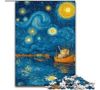 Puzzles pour Adolescents 1000 pièces Van Gogh Night Sky, Un Cadeau éducatif et éducatif idéal pour Toute la Famille (Taille 26x38cm)