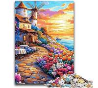 Puzzles pour Adolescents 1000 pièces Village balnéaire Jeu Familial Soulagement du Stress Défi Difficile Convient aux Couples 26x38cm