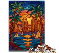Puzzles pour Adolescents 1000 pièces Ville en vitrail pour Les 14 Ans et Plus Beau Jeu de Conception Beau Jeu de Conception Superbe Cadeau 50x75cm