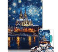 Puzzles pour Adolescents 1000 pièces Ville sous Le Ciel Nocturne, Aide Le Cerveau à exercer des Jouets addictifs pour cultiver la Patience Décoration Parfaite 38x26cm