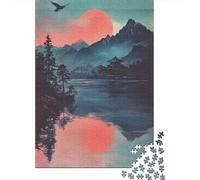 Puzzles pour Adolescents 1000 Pièces Vintage Asian Sunset Landscape Puzzle pour Adultes Jouet Décoration Murale Défi Difficile Est Idéal comme Cadeau 38x26cm/1000pcs
