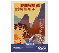 Puzzles pour Adolescents 1000 Pièces Vintage Japanese Travel Puzzle pour Adolescents Améliore La Mémoire Difficile À Compléter Jeu Stimulant Jouets 52x38cm/1000pcs