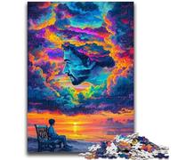Puzzles pour Adolescents 1000 pièces Visage Humain Nuage coloré 1000 pièces pour Adultes, pour Jeu éducatif, Jouet de défi, décoration intérieure Unique et Cadeaux (50x75cm)