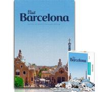 Puzzles pour Adolescents 1000 pièces Visite de Barcelone, Jeu intellectuel, Chaque pièce est Unique - Jeu Familial Stimulant et Amusant adapté aux Enfants de 14 Ans et Plus 38x26cm
