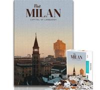 Puzzles pour Adolescents, 1000 pièces, Visite de Milan, décoration Murale Artistique et idée Cadeau d'anniversaire pour Amis, Bureau à Domicile (38x26cm)