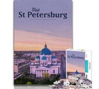 Puzzles pour Adolescents 1000 pièces Visite de Saint-Pétersbourg, Jouets addictifs pour stimuler l'intelligence cérébrale, Cadeaux pour Amis et Famille à partir de 14 Ans 38x26cm