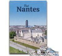 Puzzles pour Adolescents 1000 pièces Visite Nantes Jeu éducatif Stimulant mais Amusant et Humoristique pour Anniversaire (Taille 50x75cm)