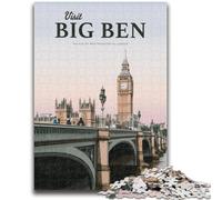 Puzzles pour Adolescents 1000 pièces Visitez Big Ben Jouets de Divertissement Familial Jeu éducatif pour Anniversaire, Noël pour Les 14 Ans et Plus (Taille 50x75cm)