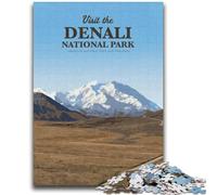 Puzzles pour Adolescents 1000 pièces Visitez Denali Jeu éducatif Défi Jouet Décoration Murale Cadeaux d'anniversaire et de Noël Uniques (Taille 38x52cm)