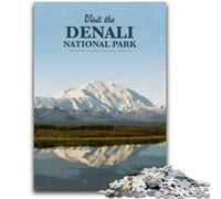 Puzzles pour Adolescents 1000 pièces Visitez Denali Jeu éducatif Défi Jouet Décoration Murale Cadeaux d'anniversaire et de Noël Uniques (Taille 50x75cm)