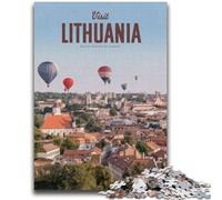 Puzzles pour Adolescents 1000 pièces Visitez la Lituanie Jeu éducatif Familial Décoration Murale Cadeaux d'anniversaire et de Noël Uniques (Taille 38x26cm)
