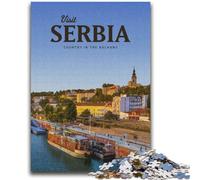 Puzzles pour Adolescents 1000 pièces Visitez la Serbie pour Les 14 Ans et Plus Défi éducatif Activités Amusantes à la Maison, Cadeaux d'anniversaire, Cadeaux de Voyage (Taille 38x52cm)