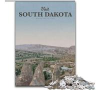 Puzzles pour Adolescents 1000 pièces Visitez Le Dakota du Sud, Jeu Stimulant et Jeu Familial, Cadeaux du Père Noël Secret (26x38cm) 1000 pièces