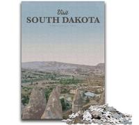 Puzzles pour Adolescents 1000 pièces Visitez Le Dakota du Sud Un Jeu éducatif Difficile à réaliser, Amusant et Humoristique pour Un Anniversaire (Taille 38x52cm)