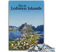 Puzzles pour Adolescents 1000 pièces Visitez Les îles Lofoten pour Les 14 Ans et Plus Cadeaux intéressants pour la réduction du Stress pour Les Amis et la Famille (Taille 38x26cm)