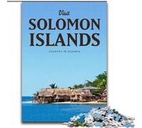 Puzzles pour Adolescents 1000 pièces Visitez Les Îles Salomon, Un Cadeau éducatif idéal pour Toute la Famille 26x38cm