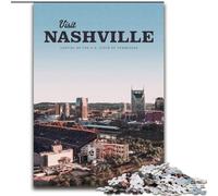 Puzzles pour Adolescents 1000 pièces Visitez Nashville pour Les 14 Ans et Plus pour Le Plaisir en Famille et Les soirées de Jeux Jouets Cadeaux (38x26cm) 1000pcs
