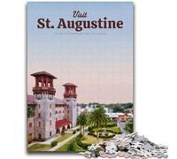Puzzles pour Adolescents 1000 pièces Visitez Saint Augustin 1000 pièces pour Adolescents, avec Affiche et fiche de Questions correspondantes pour Les 14 Ans et Plus (26x38cm)
