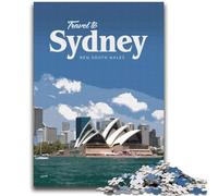 Puzzles pour Adolescents 1000 pièces Visitez Sydney pour Les 14 Ans et Plus Cadeaux intéressants pour la réduction du Stress pour Les Amis et la Famille (Taille 38x52cm)