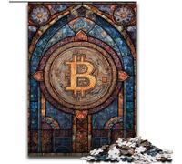 Puzzles pour Adolescents 1000 pièces Vitrail Bitcoin, Aide Le Cerveau à exercer des Jouets addictifs pour cultiver la Patience et améliorer la mémoire (Taille 26x38cm)