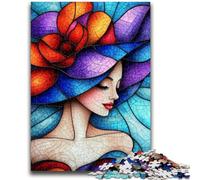 Puzzles pour Adolescents 1000 pièces Vitrail Femme Jeux éducatifs Décoration de la Maison Jeu éducatif pour Anniversaire, Noël 26x38cm