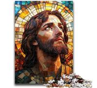 Puzzles pour Adolescents 1000 pièces Vitrail Jésus 1000 pièces pour Adultes, Jeux Amusants en Famille, idéal comme Cadeau pour Toute la Famille (38x26cm)