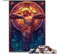 Puzzles pour Adolescents 1000 pièces Vitrail Jésus, éducatif et idéal comme Cadeau pour Toute la Famille (Taille 50x75cm)