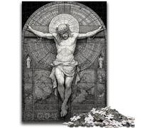 Puzzles pour Adolescents 1000 pièces Vitrail Jésus Jeu éducatif Familial Offrez des Cadeaux pour Toute la Famille à partir de 14 Ans 26x38cm
