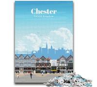 Puzzles pour Adolescents 1000 pièces Voyage à Chester 1000 pièces pour Adolescents, avec Affiche et fiche de Questions correspondantes pour Les 14 Ans et Plus (26x38cm)