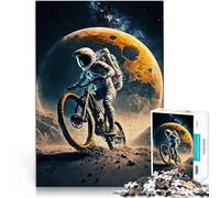 Puzzles pour Adolescents 1000 pièces Voyager à vélo la Lune Jouets de Divertissement Familial Une œuvre d'art 75x50cm