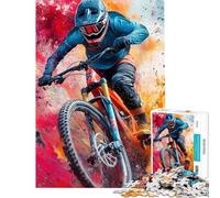 Puzzles pour Adolescents 1000 pièces VTTiste en Action Puzzles pour Adolescents Jouets Anti-Stress Analyse et logique Aide à l'exercice cérébral (Dimensions 38x52cm)