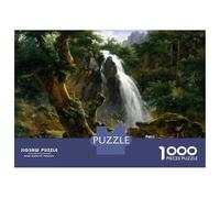 Puzzles pour Adolescents 1000 Pièces Waterfall at Mont Dore Puzzles pour Adultes Assemblage De Modèles De Puzzles Stimulants Amusant en Famille Et Soirée Jeux 52x38cm/1000pcs