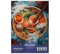 Puzzles pour Adolescents 1000 Pièces Wave Off Kanagawa Ramen Puzzles pour Adultes, Jouets À Monter Soi-même, Analyse Et Logique, Activités Ludiques À La Maison, 70x50cm/1000pcs