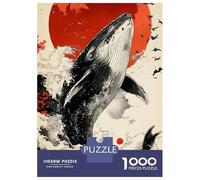 Puzzles pour Adolescents 1000 Pièces Whale Breaching Animal Puzzles pour Adultes, Jouet, Décoration Murale, Une Œuvre d'art, Cadeaux Uniques d'anniversaire Et De Noël 52x38cm/1000pcs