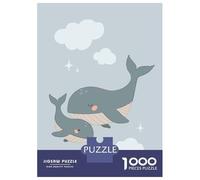 Puzzles pour Adolescents 1000 Pièces Whale Mom with Baby Puzzles pour Adultes, Jouet, Décoration Murale, Une Œuvre d'art, Cadeaux Uniques d'anniversaire Et De Noël 52x38cm/1000pcs