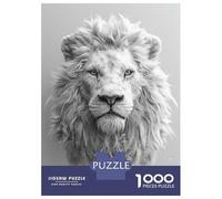 Puzzles pour Adolescents 1000 Pièces White Lion Portrait Puzzles pour Adultes, Jouet, Décoration Murale, Une Œuvre d'art, Cadeaux Uniques d'anniversaire Et De Noël 70x50cm/1000pcs